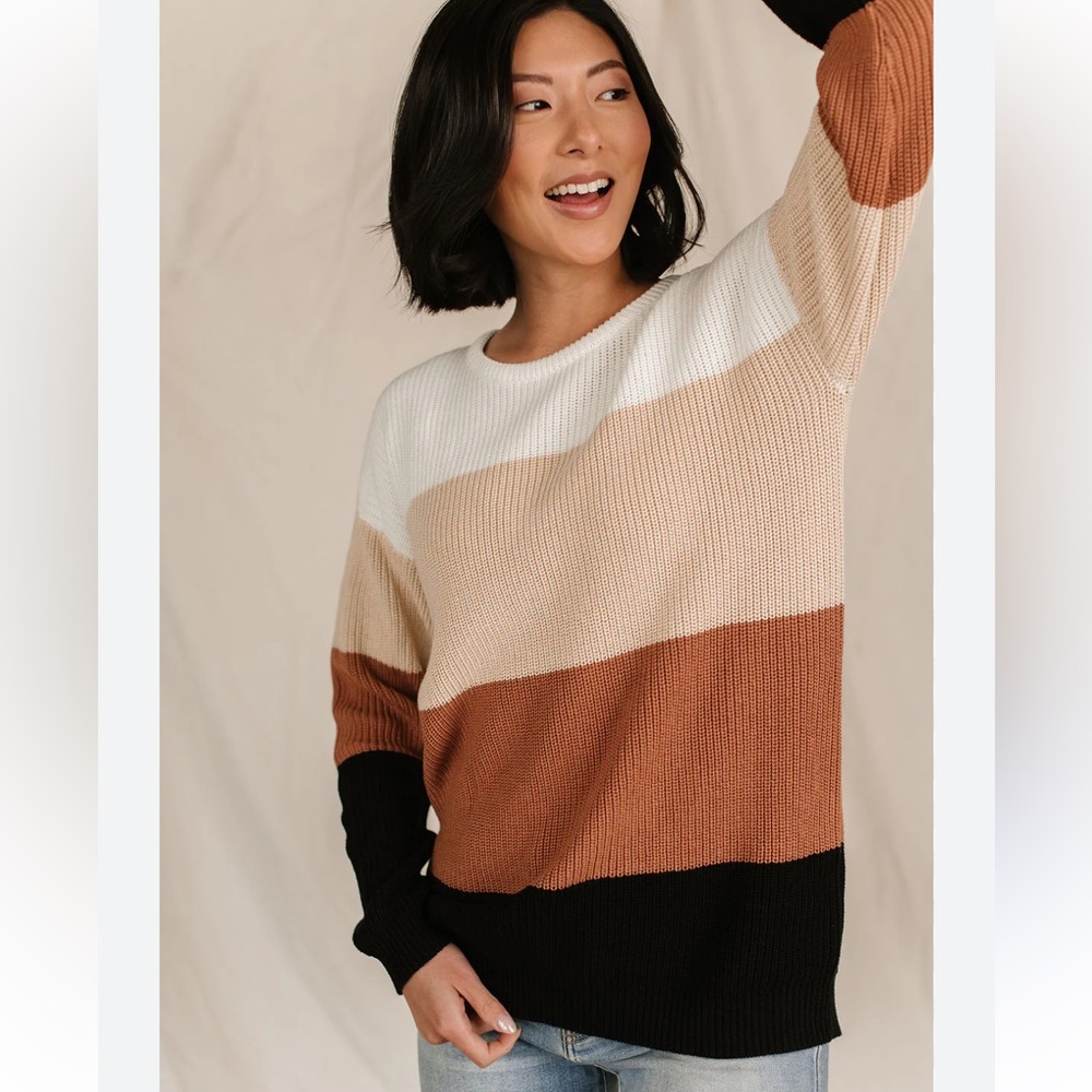 Striped sweater-H&M - amazing colours -Cozy-oversized Sz S 🍂​